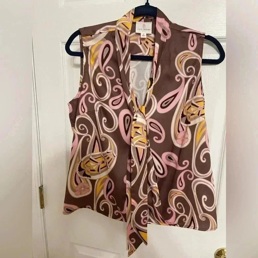Julie Brown Melanie Top Chocolate Dandies Brown Size 8